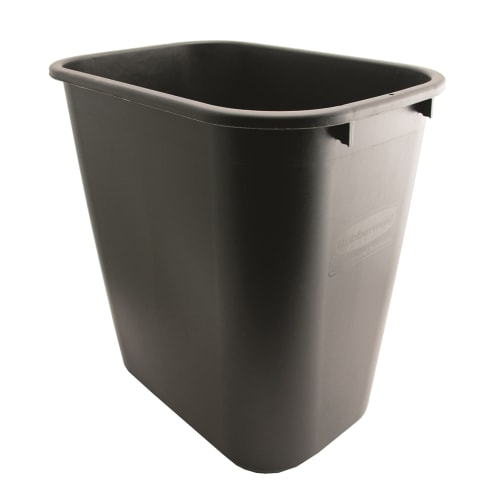 Cesto de Basura Plástico Rectangular, 28 Cuartos, Negro